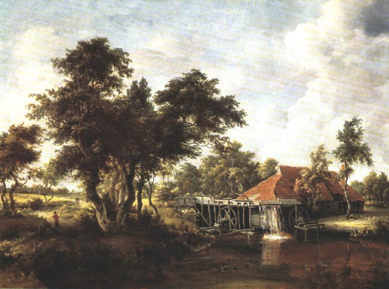 HOBBEMA, Meyndert Wooded Landscape with Water Mill wf oil painting image